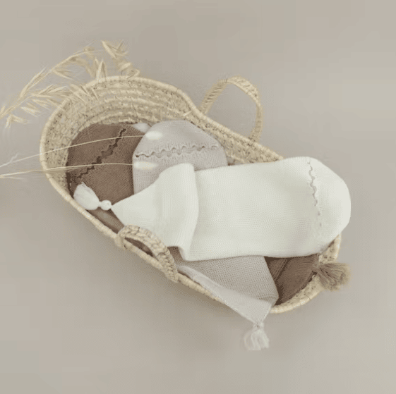 Couverture Cocon Emmaillotage Bébé, en fibre 100% naturelle, beige